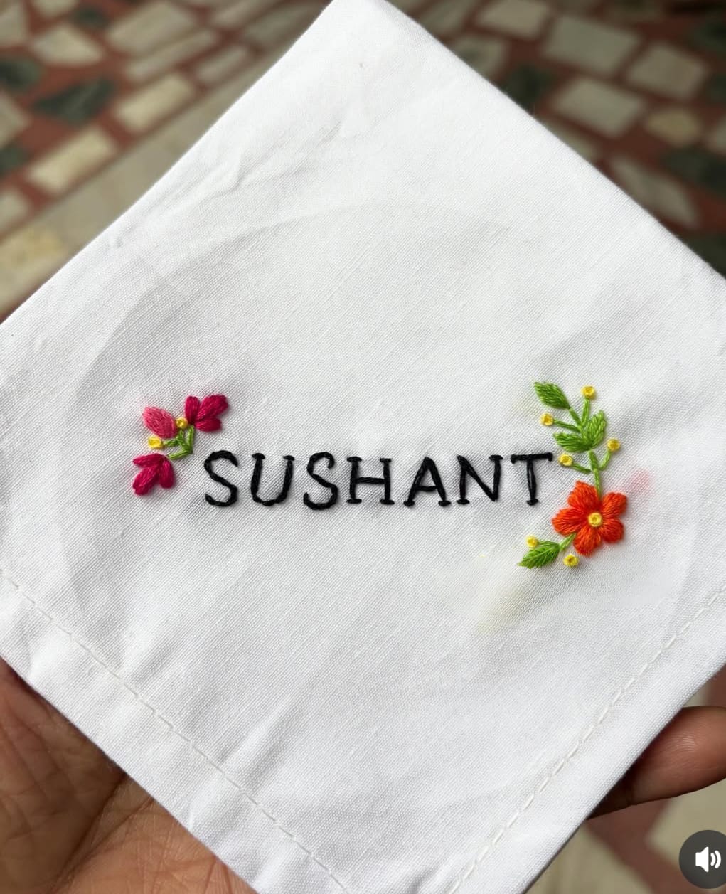 Customized Name Embroidery Handkerchief | Personalized Cotton Hanky for Men & Women | Wedding & Birthday Gift Rumal