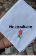 Customized Name Embroidery Handkerchief | Personalized Cotton Hanky for Men & Women | Wedding & Birthday Gift Rumal